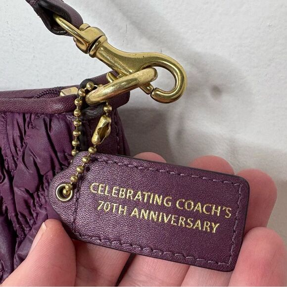 Coach 70th Anniversary Madison Quilted Nylon Demi Bag 46716 Plum Purple Wristlet - Picture 5 of 10
